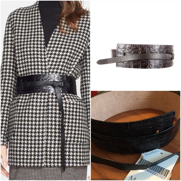 MaxMara Accessories - Pernice' Croc Embossed Leather Belt